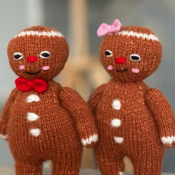 Gingerbread Man knitting toy pattern - 2 needles version
