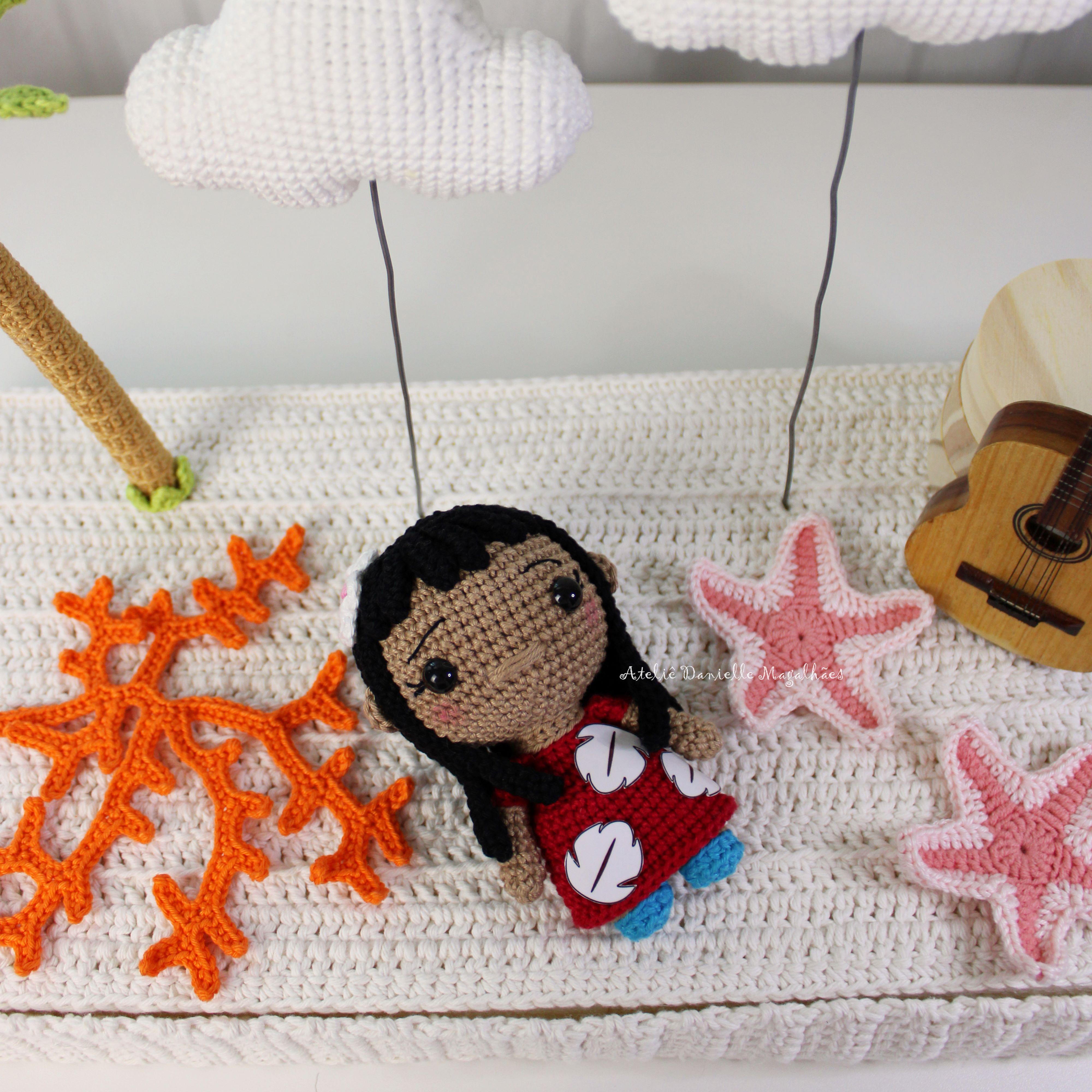 🌺 Lilo-Inspired Amigurumi Pattern (Red Dress) – Digital PDF 🧶