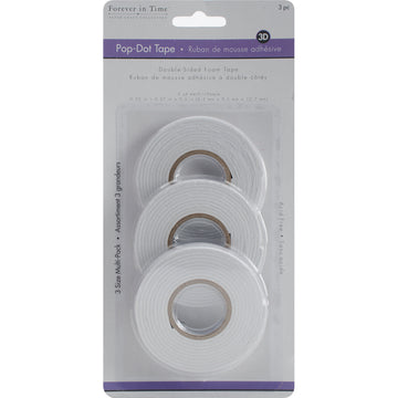 Multicraft Imports MultiCraft 3D Pop Dot Dual-Adhesive Foam Mount Tape - .25",.375" & .5" 2yd Each