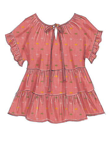 McCall's Misses' Split-Neck Tops with Sleeve and Hem Options M7571 - Sewing Pattern