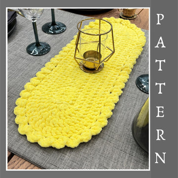 Oval Plush Easter Table Runner