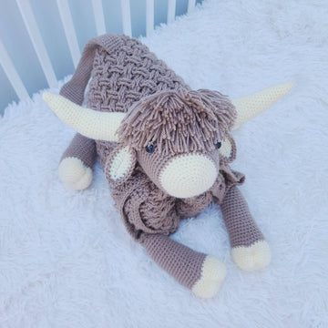 3in1 Highland Cow Folding Baby Blanket