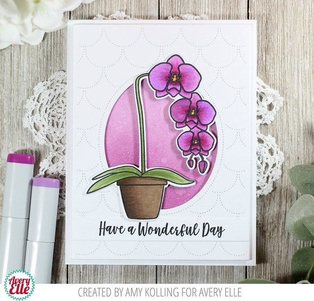 Avery Elle Clear Stamp Set 4"X6" - Orchid