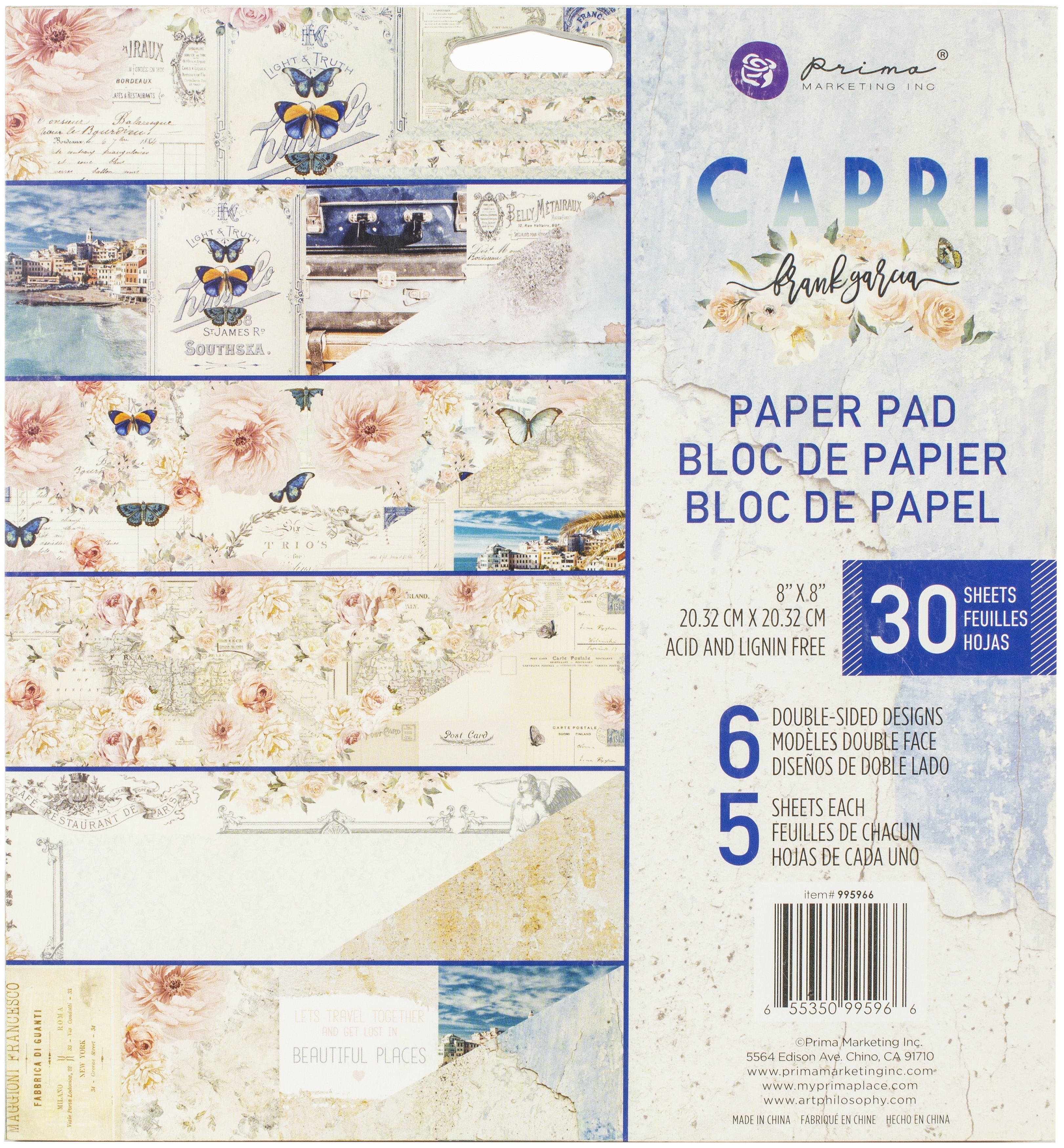 Prima Marketing Double-Sided Paper Pad 8"X8" 30/Pkg - Capri