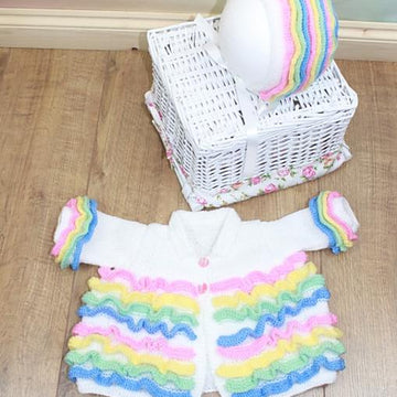 Knitting Pattern baby jacket & hat UK & USA Terms #42