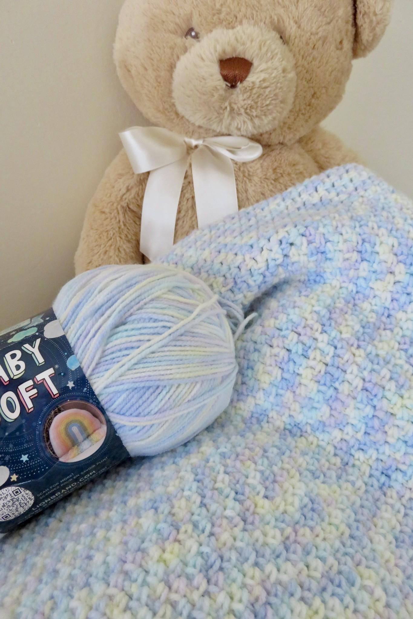Morning Whispers Baby Blanket- Lion Brand Baby Soft (DK Weight - Beginner Friendly)
