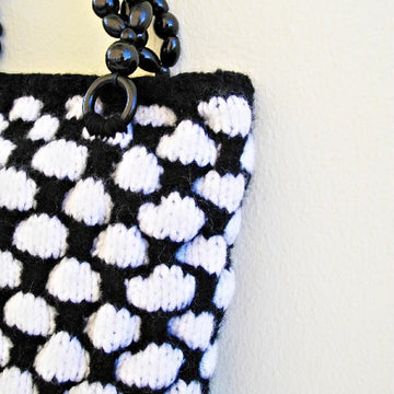 Large black and white textured bag