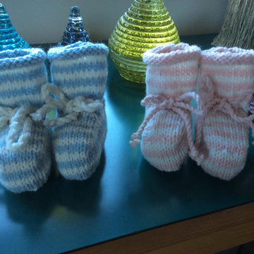 Striped Baby Bootees