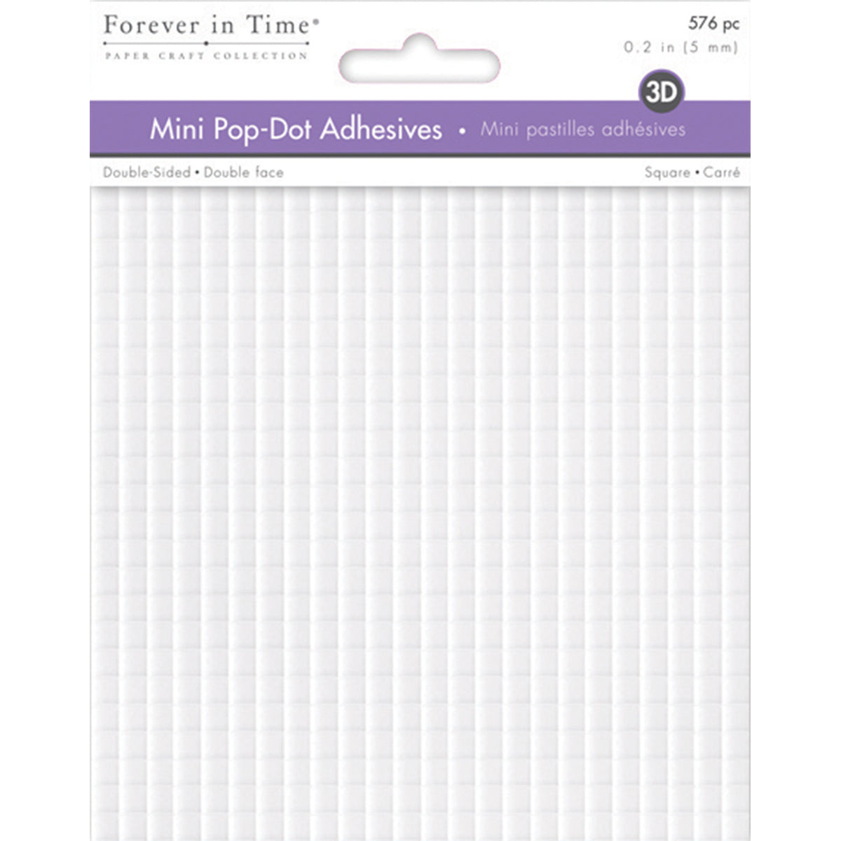 Multicraft Imports MultiCraft 3D Pop Dots Dual-Adhesive Micro Foam Adhesives - White Square, .2" 576/Pkg