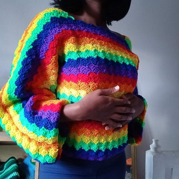 Lili Rainbow Crochet Sweater