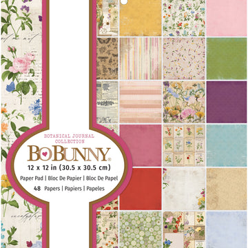 American Crafts BoBunny Single-Sided Paper Pad 12"X12" 48/Pkg - Botanical Journal