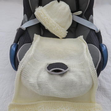 Little Lamb Baby Car Seat Blanket & Hat