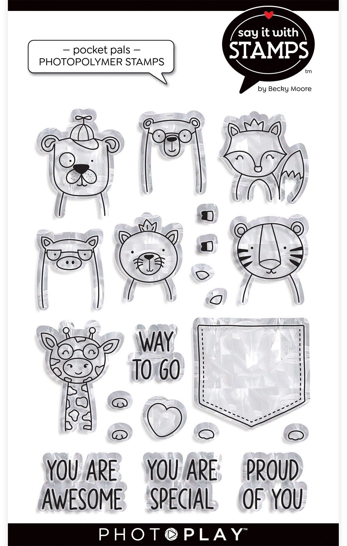 Photoplay Paper PhotoPlay Say It With Stamps Photopolymer Stamps - Pocket Pals