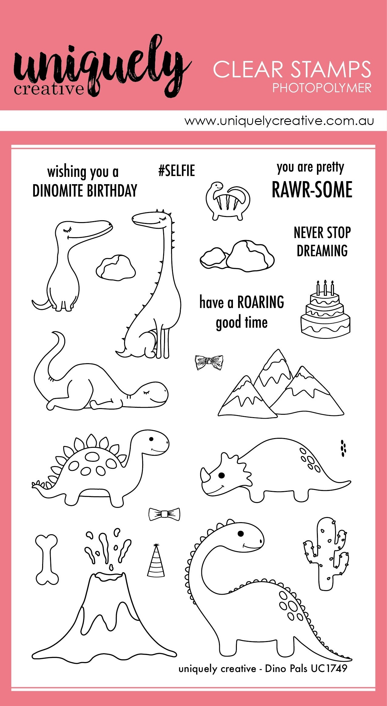Uniquely Creative 4"X6" Clear Stamps - Dino Pals