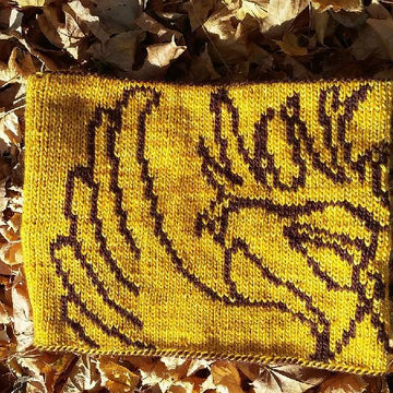Peryton (Winged Deer) Double Knit Cowl