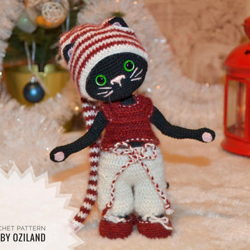 Doll Clothes - Outfit Christmas for teddy, cat