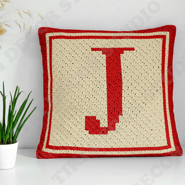 J First Letter Pillow Cover CROCHET PATTERN