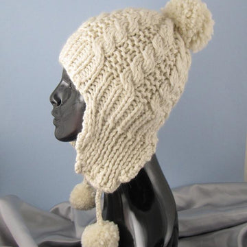 Big Bobble Superfast Cable Trapper Beanie Hat