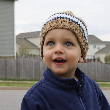Crocheted Beanie with Ribbed Edge