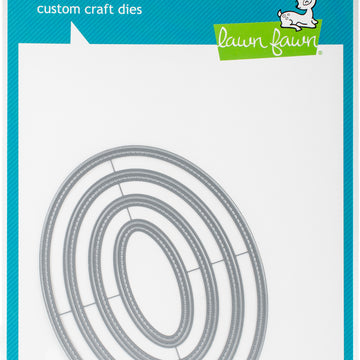 Lawn Fawn Lawn Cuts Custom Craft Stackables Dies - Large Stitched Ovals, 1.25" To 5.5"