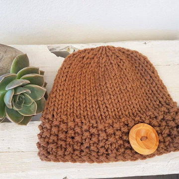 Chunky Moss Stitch Baby Beanie