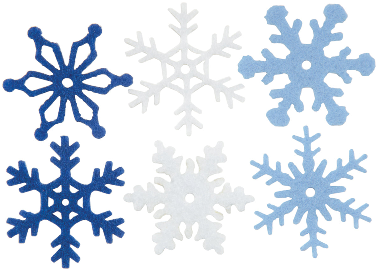 Creative Impressions Medium Felt Snowflakes 1.25" 36/Pkg - Winter