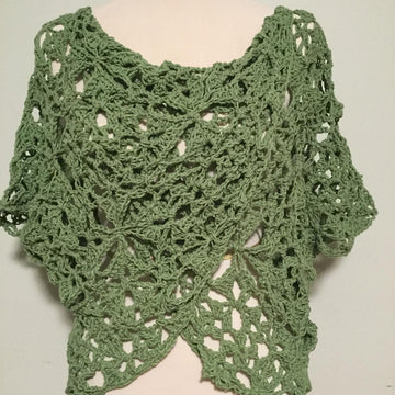 Twist-Front Lace Motif Sweater Top