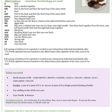 Chocolates Anyone Knitting Pattern