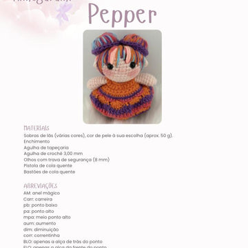 Pepper – Adorable Crochet Doll Pattern Available in English and Portuguese