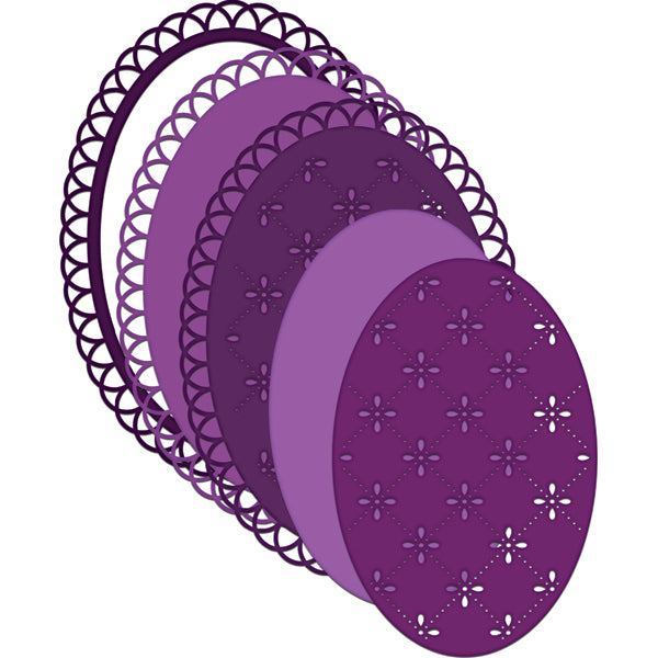 Heartfelt Creations Cut & Emboss Dies - Eyelet Oval 3.25" To 6.25"