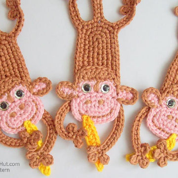 029 Monkey bookmark amigurumi