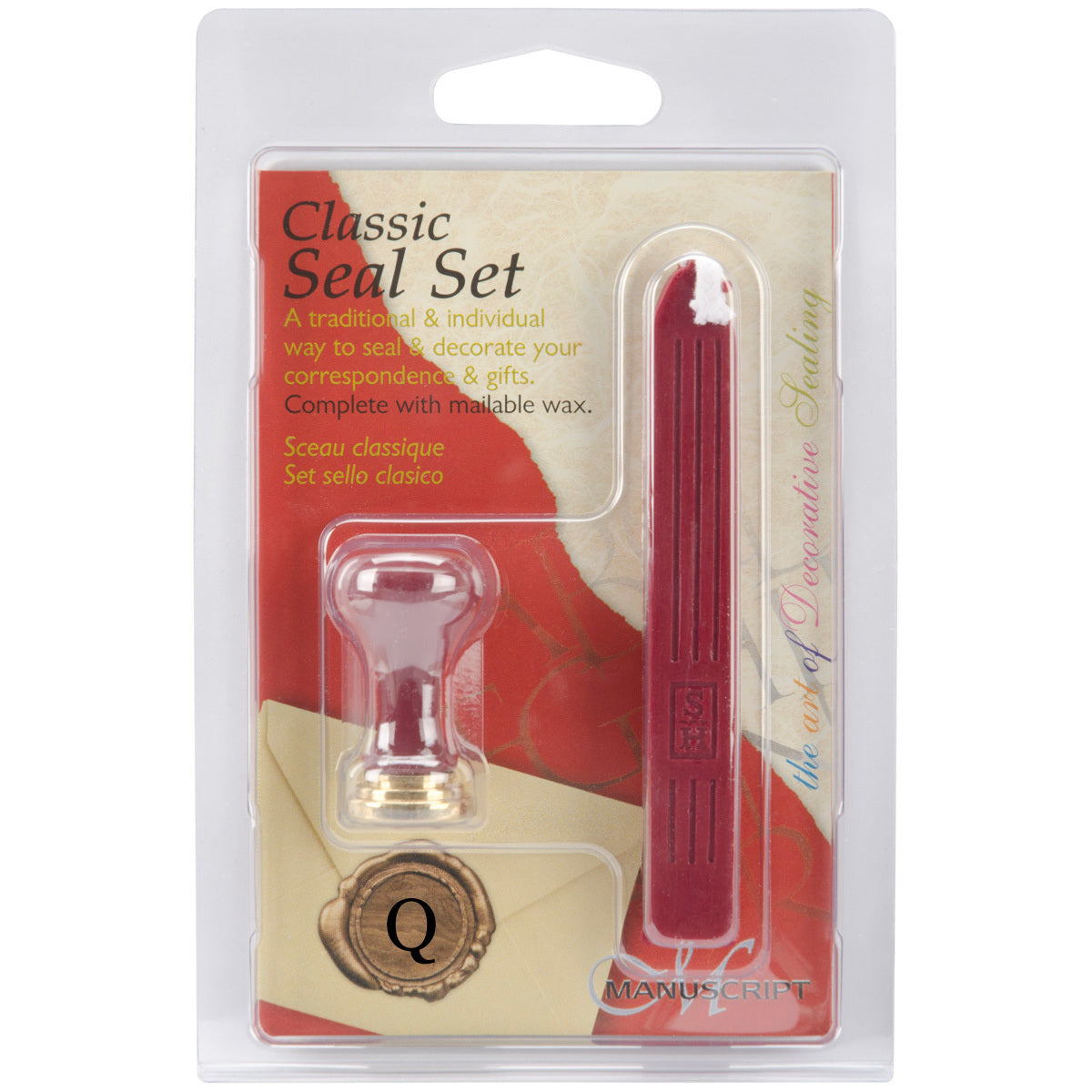 Manuscript Pen Manuscript Short Handle Classic Initial Sealing Set W/Wax - Q