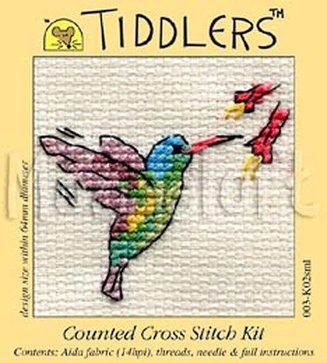 Mouseloft Little Hummingbird Tiddlers Cross Stitch Kit - 75 x 80 x 10