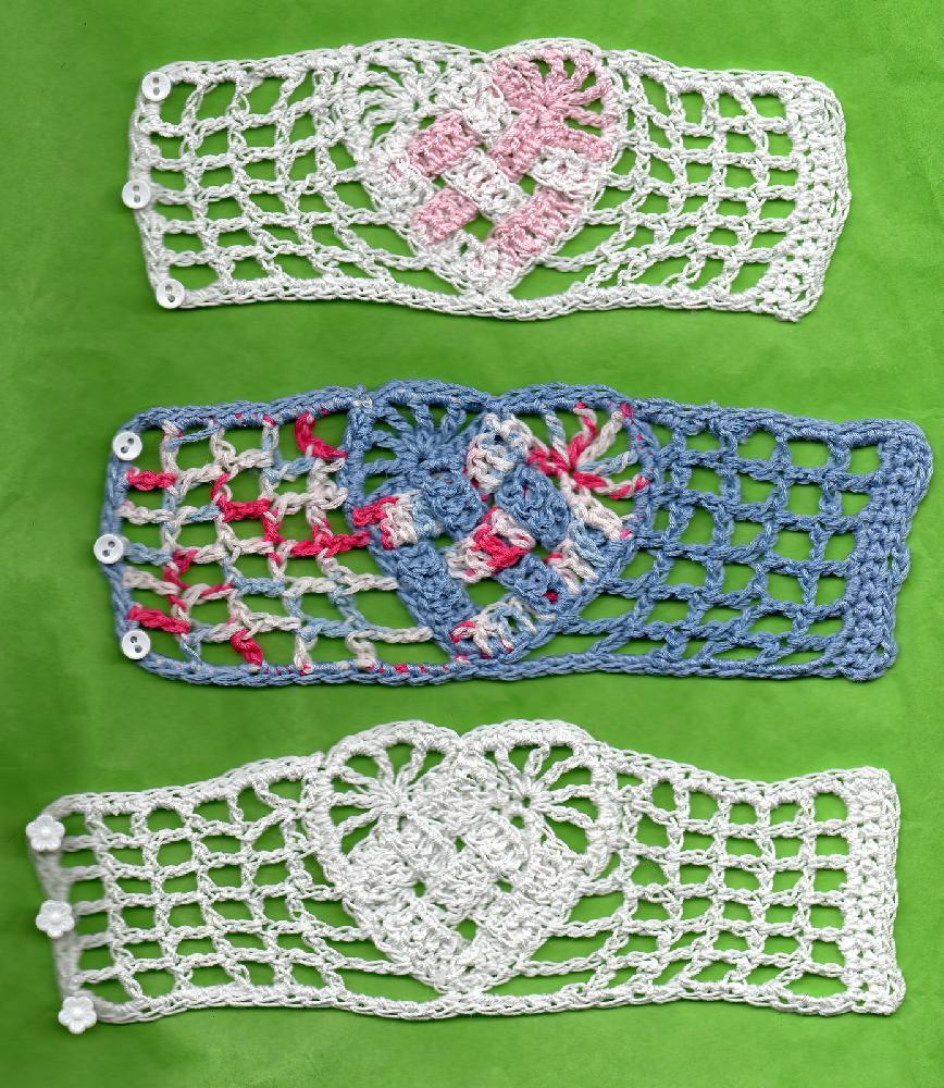 Woven Crochet Heart Bracelet