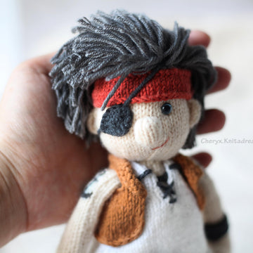 Doll Knitting Pattern - Pirate Doll - Jackie