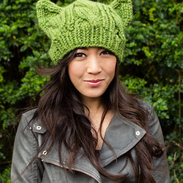 Cabled Cat Ears Hat