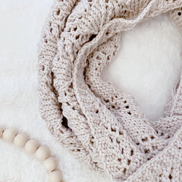 Mae Infinity Scarf | Easy Lace Cowl