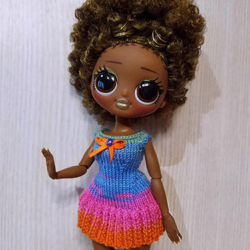 Pleated mini dress for LOL  dolls
