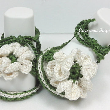 Crochet Baby Green Sandals