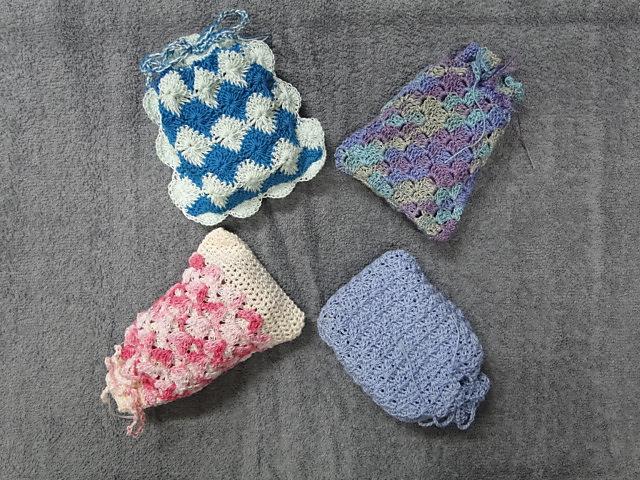 Four soap saver patterns
