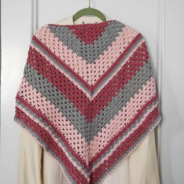 Puffs and Granny Stripes Shawlette