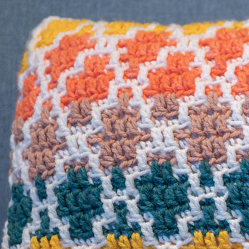 Mosaic Crochet Pillow Cover