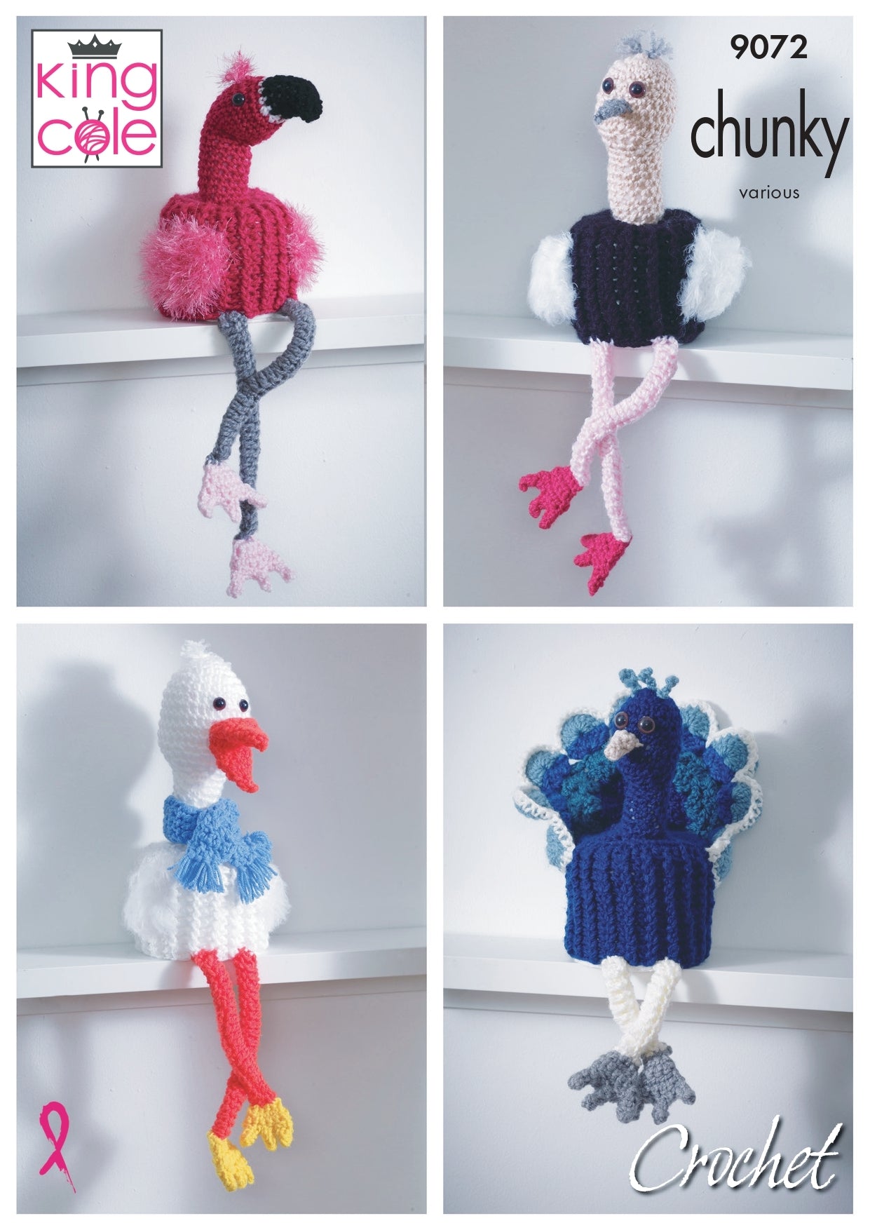 Bird Toilet Roll Holders in King Cole Big Value Chunky - 9072pdf - Downloadable PDF