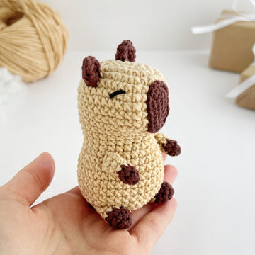 Crochet capybara pattern amigurumi toy Bag charm keyring