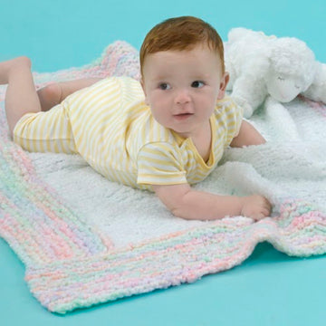 Spun Sugar Baby Blanket in Red Heart Baby Clouds Solids and Baby Clouds Multis - LW2719