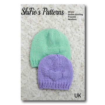 Knitting Pattern baby hats, preemie & newborn,  #434