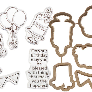Art Impressions Holiday Mansion Stamp & Die Set - Birthday