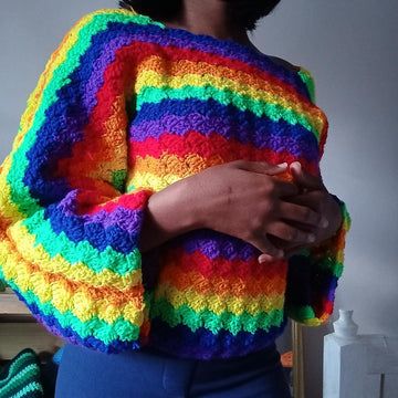 Lili Rainbow Crochet Sweater