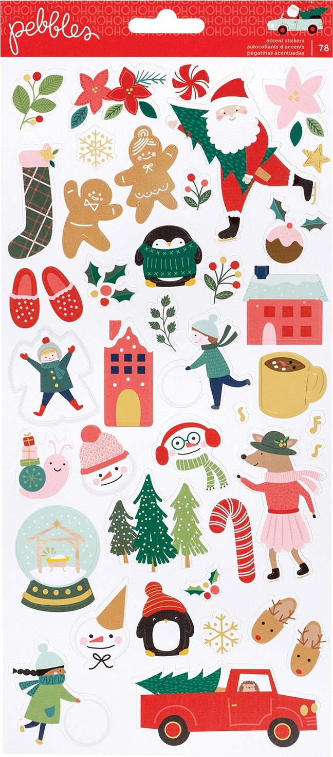 American Crafts Merry Little Christmas Cardstock Stickers 6"X12" 78/Pkg - Icons W/Gold Foil Accents