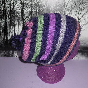 Stripe Bobble Slouch